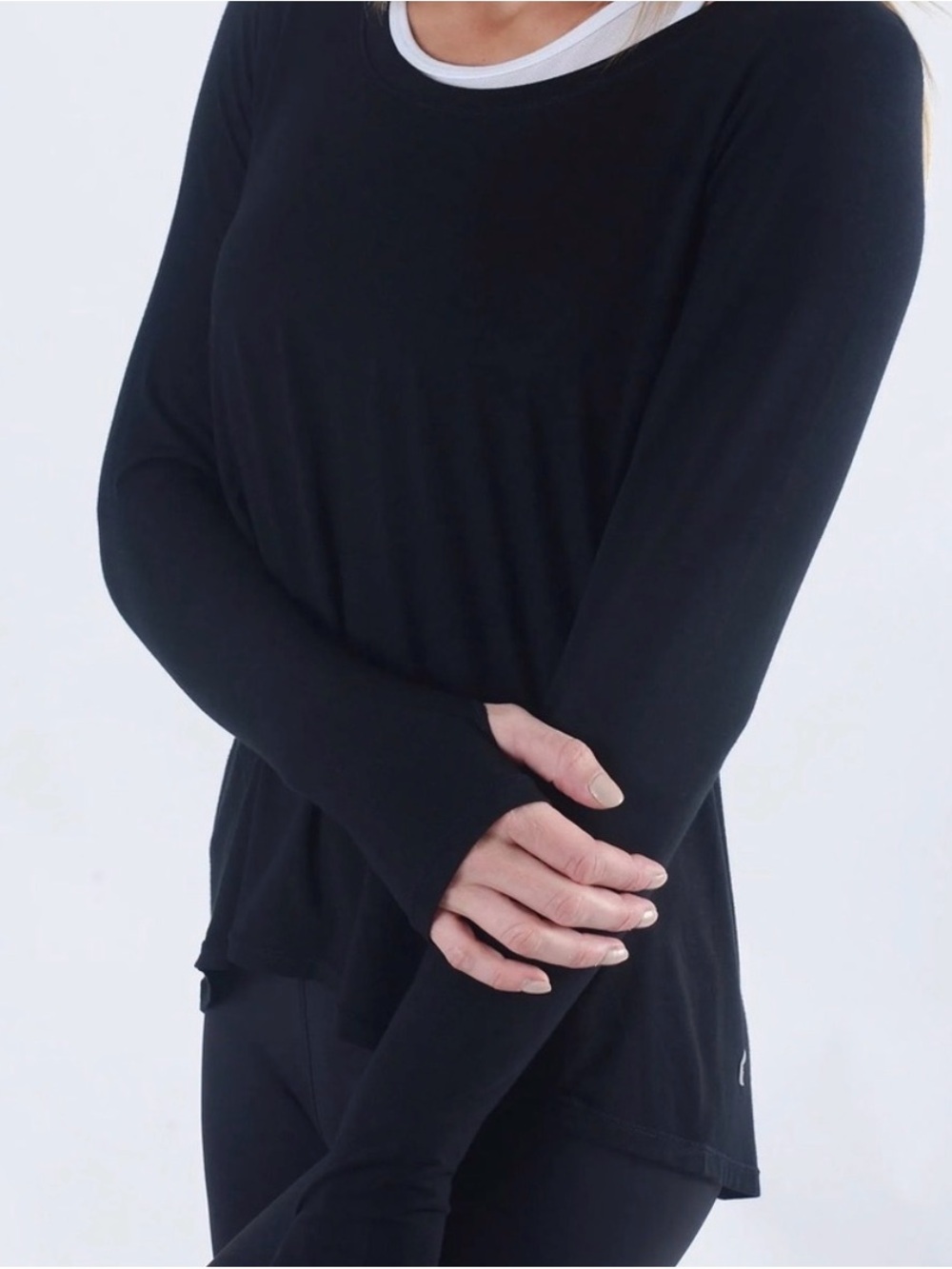 Zyia Classic Black Heavenly Long-Sleeve Women's Top NWT Large